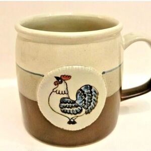 Salad Days Mug w/ Rooster Emblem Tricolor Mug Cream, Taupe & Brown Pre-owned